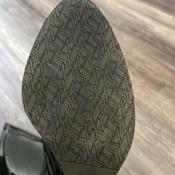 Stuart Weitzman Jean Black Patent Wedge 7.5 - Picture 9 of 10